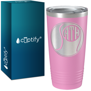 Personalized Monogrammed Tennis Ball Laser Engraved on Stainless Steel Tennis Tumbler