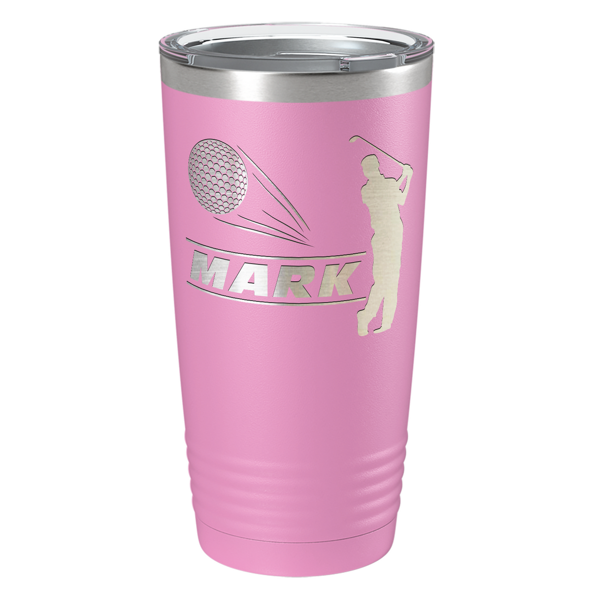 Personalized Golfer Laser Engraved on Stainless Steel Golf Tumbler