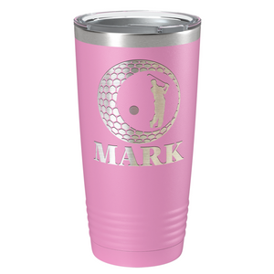 Personalized Golfer in Ball Laser Engraved on Stainless Steel Golf Tumbler