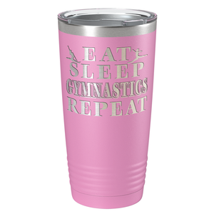 Eat Sleep Gymnastics Repeat Laser Engraved on Stainless Steel Gymnastics Tumbler