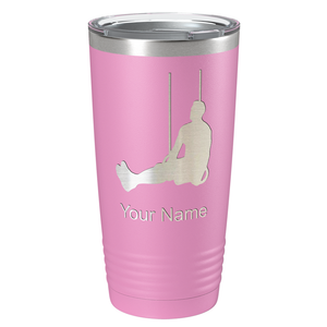 Personalized Male Gymnast Silhouette Laser Engraved on Stainless Steel Gymnastics Tumbler