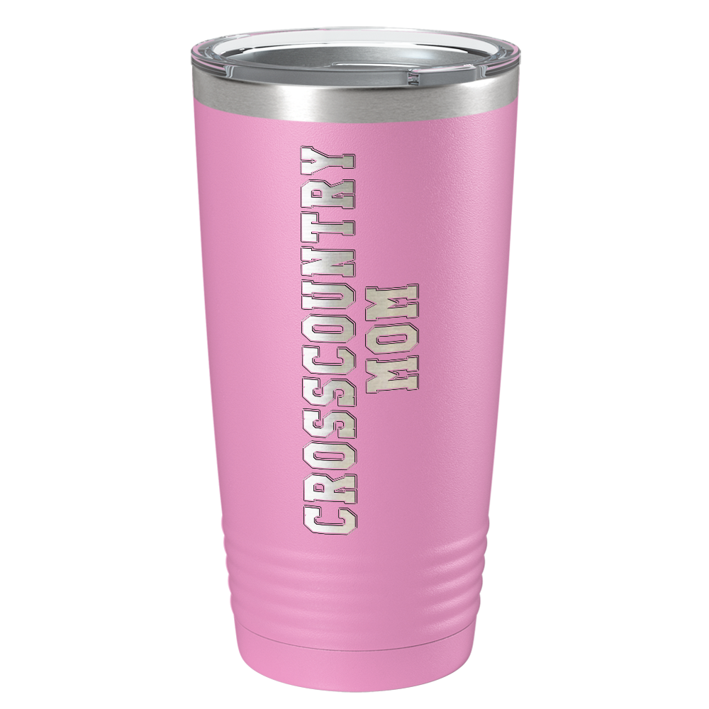 Cross Country Mom Laser Engraved on Stainless Steel Cross Country Tumbler