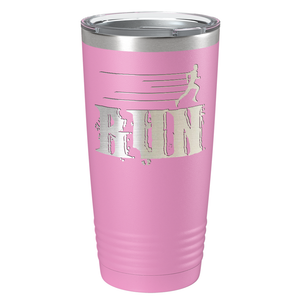 Run Laser Engraved on Stainless Steel Cross Country Tumbler