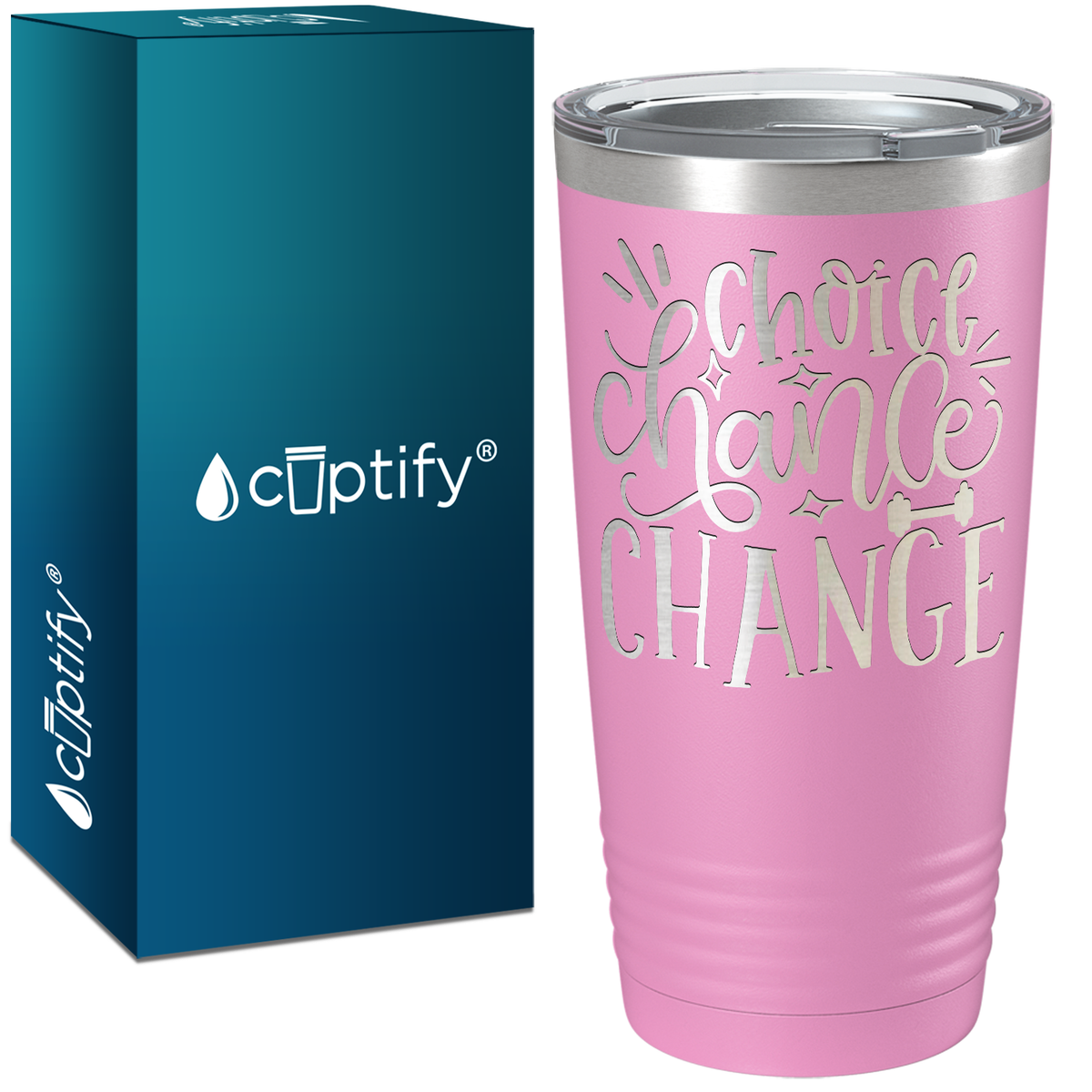 Choice Chance Change Laser Engraved on Stainless Steel Motivational Tumbler