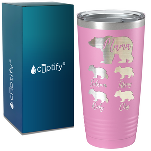 Mama Bear with Four Cubs on Mom 20oz Tumbler