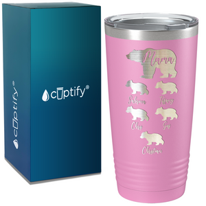 Mama Bear with Five Cubs on Mom 20oz Tumbler