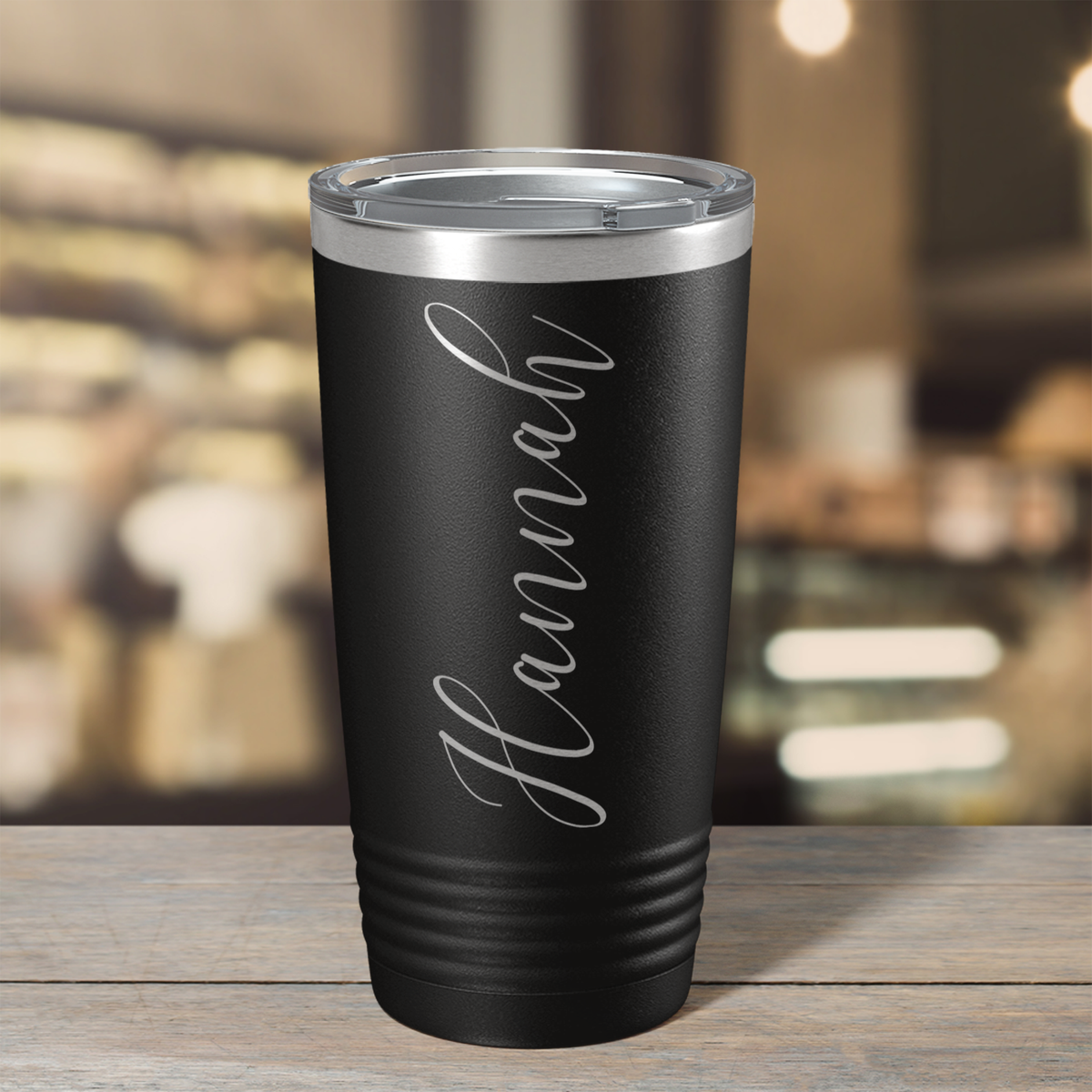 Cuptify Personalized on Black 20 oz Stainless Steel Ringneck Tumbler