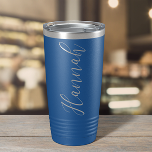 Cuptify Personalized on Blue 20 oz Stainless Steel Ringneck Tumbler