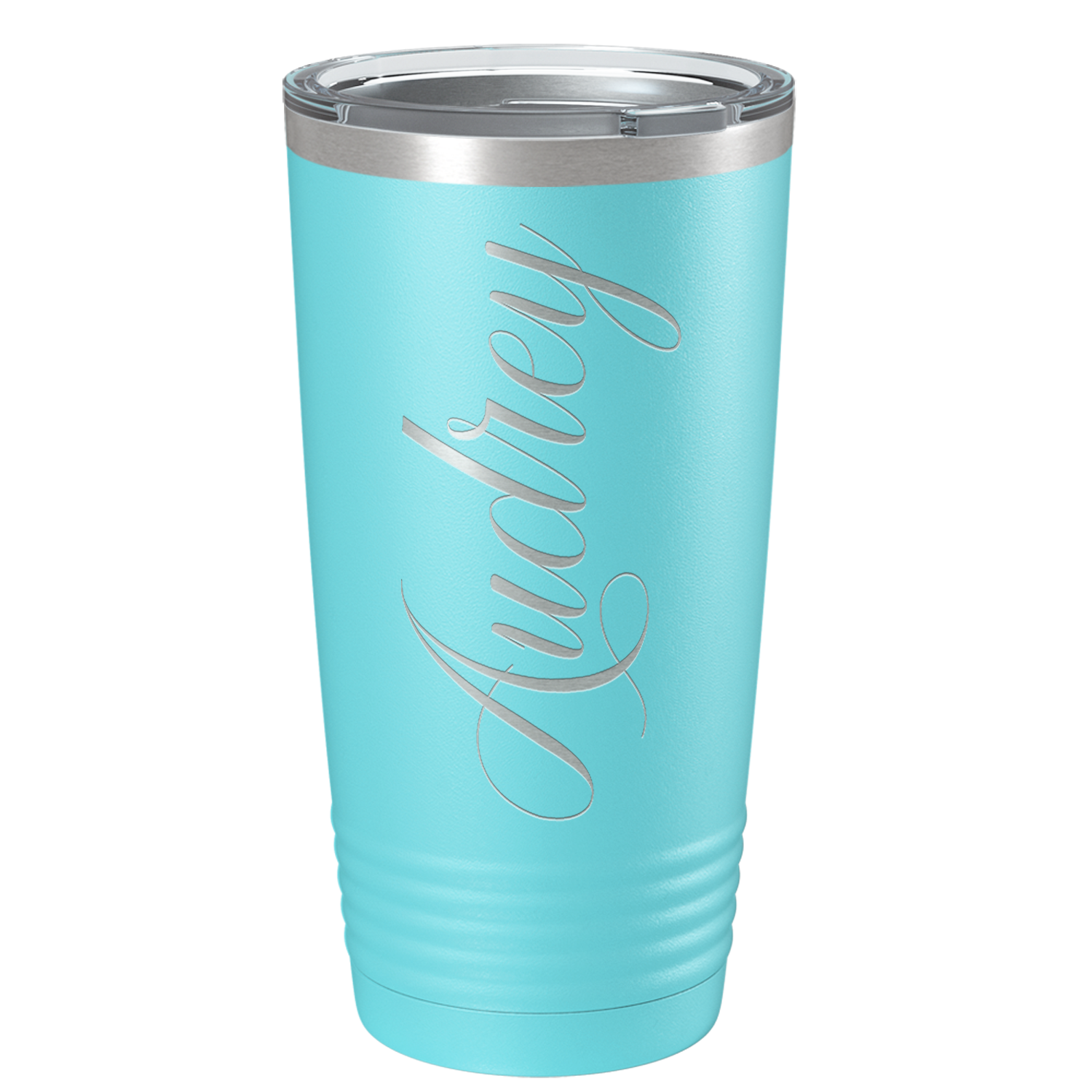 Cuptify Personalized on Lite Blue 20 oz Stainless Steel Ringneck Tumbler