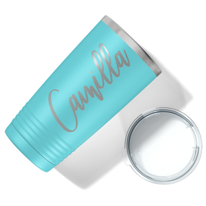 Cuptify Personalized on Lite Blue 20 oz Stainless Steel Ringneck Tumbler