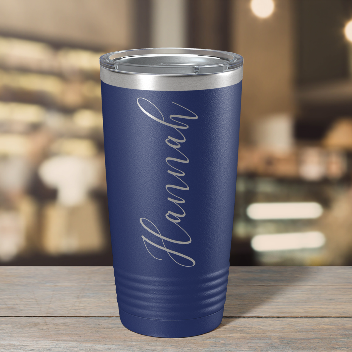 Cuptify Personalized on Navy Blue 20 oz Stainless Steel Ringneck Tumbler