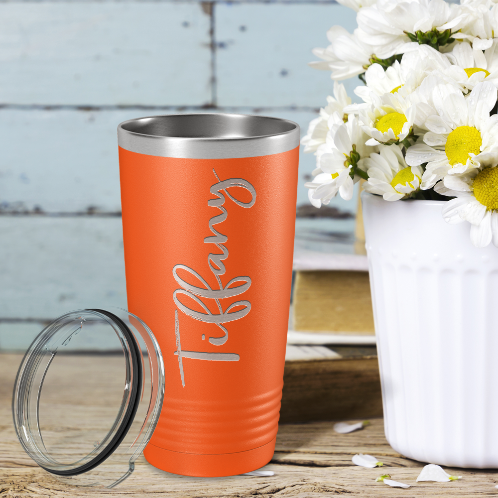 Cuptify Personalized on Orange 20 oz Stainless Steel Ringneck Tumbler