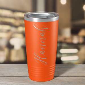 Cuptify Personalized on Orange 20 oz Stainless Steel Ringneck Tumbler
