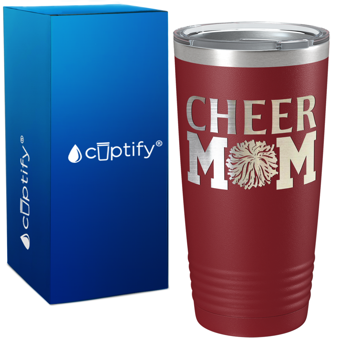 Cheer Mom Pom Pom on 20oz Tumbler