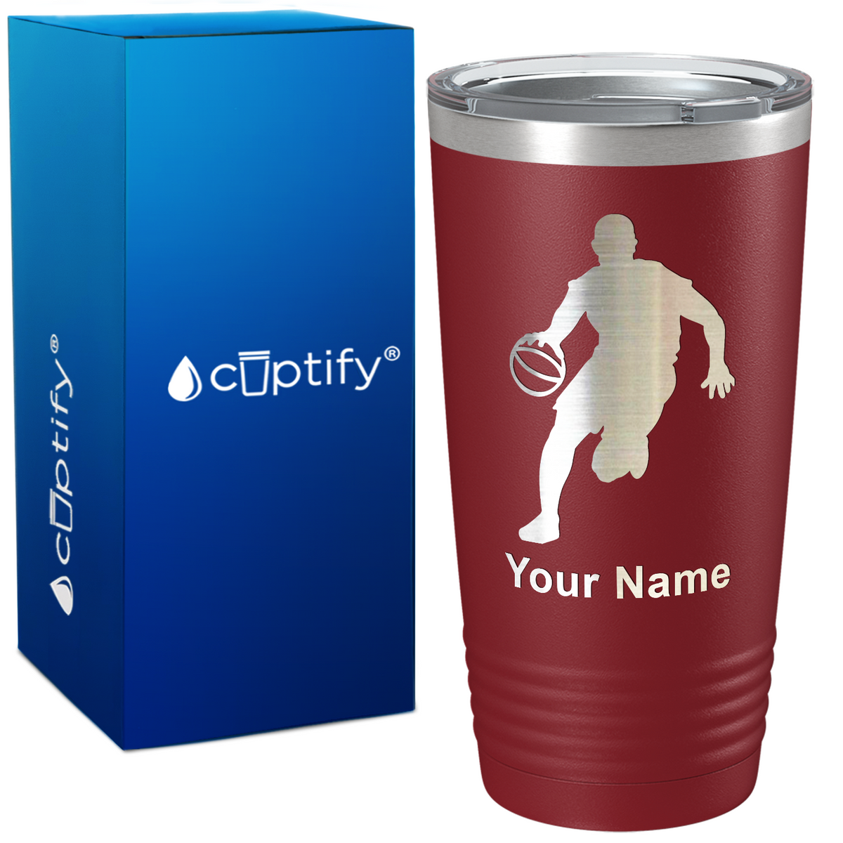 Personalized Basketball Player Silhouette Tumbler