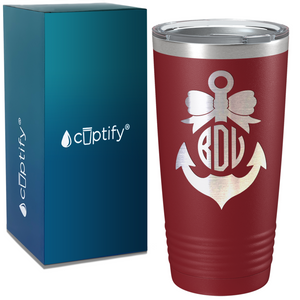 Bowed Anchor Monogram 20oz Tumbler