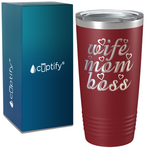 Wife Mom Boss on Stainless Steel Mom Tumbler