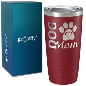 Dog Mom with Paw on Mom 20oz Tumbler