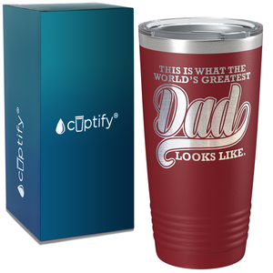 This is what the World's Greatest Dad Looks Like on Stainless Steel Dad Tumbler