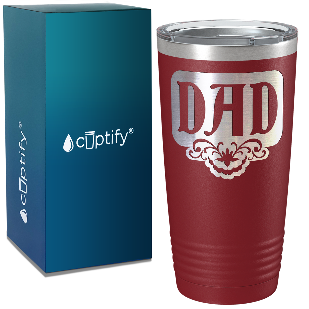 Dad Plaque on Stainless Steel Dad Tumbler