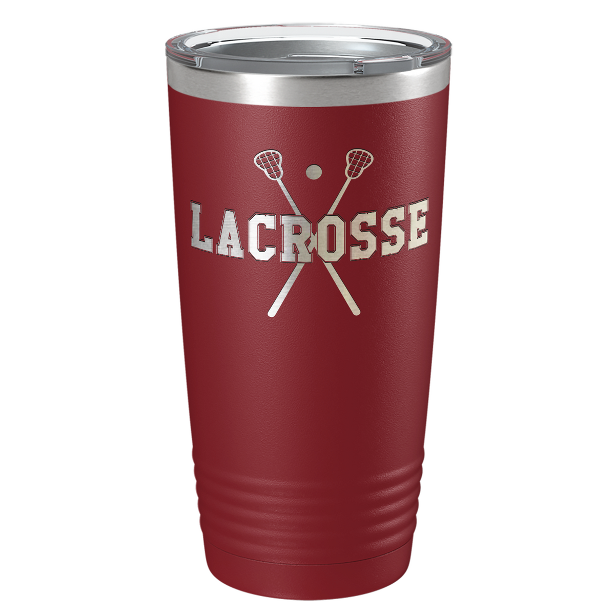 Lacrosse Sticks Laser Engraved on Stainless Steel Lacrosse Tumbler
