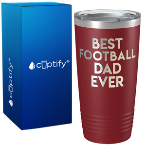 Best Football Dad Ever on Sainless Steel Football 20oz Tumbler