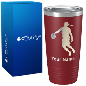 Personalized Basketball Girl Player Silhouette on 20oz Tumbler