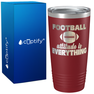 Football Attitude is Everything on 20oz Tumbler