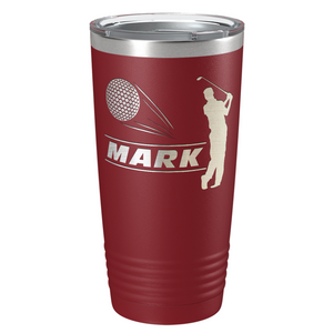 Personalized Golfer Laser Engraved on Stainless Steel Golf Tumbler