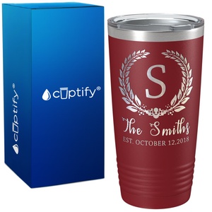 Crest Monogram Anniversary on Wedding 20oz Tumbler