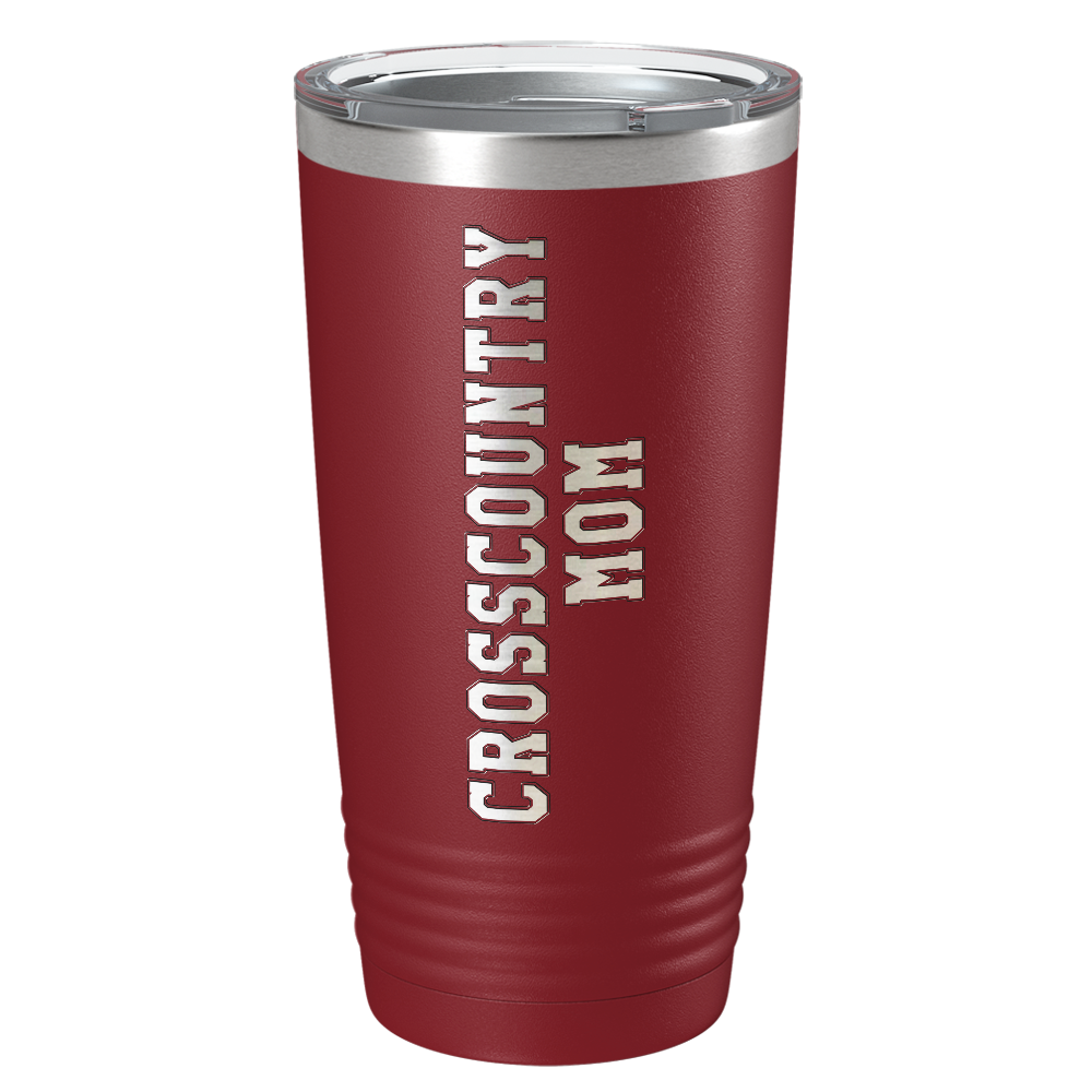Cross Country Mom Laser Engraved on Stainless Steel Cross Country Tumbler