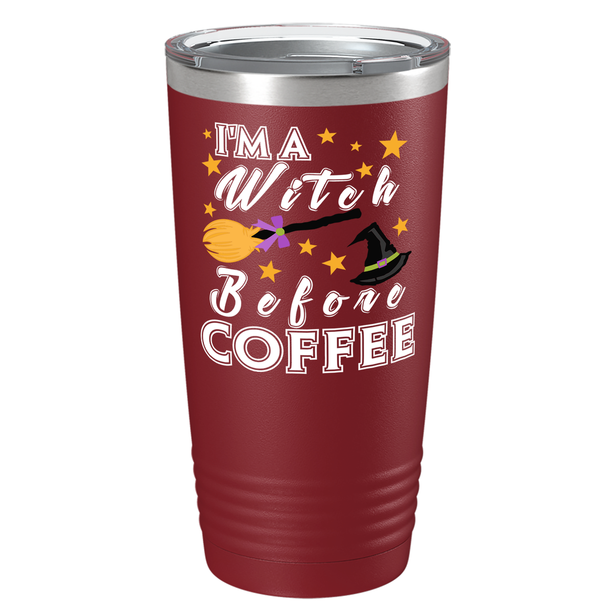 I'm A Witch Before Coffee on Stainless Steel Halloween Tumbler