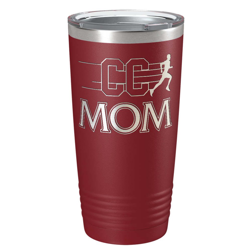 Cross Country Mom Laser Engraved on Stainless Steel Cross Country Tumbler