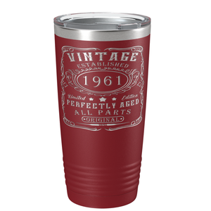 1961 Vintage Perfectly Aged 60th on Stainless Steel Tumbler