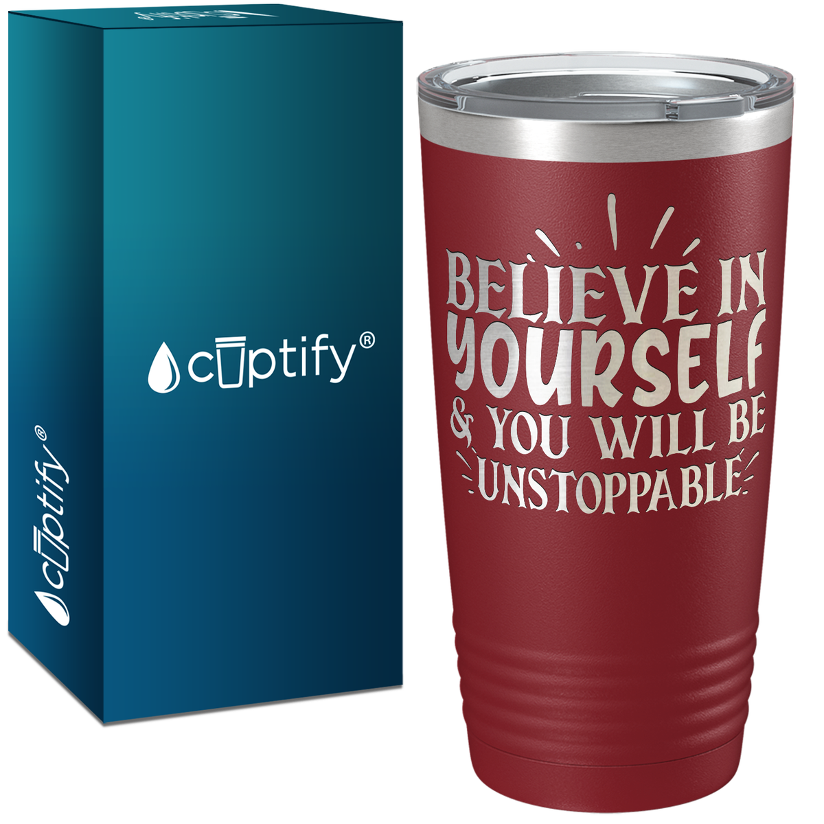 You Will be Unstoppable Laser Engraved on Stainless Steel Motivational Tumbler