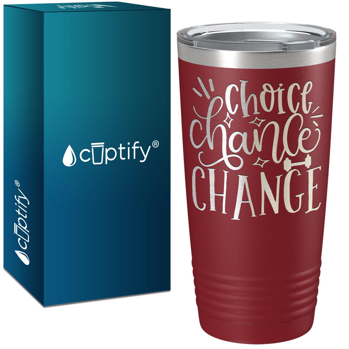 Choice Chance Change Laser Engraved on Stainless Steel Motivational Tumbler