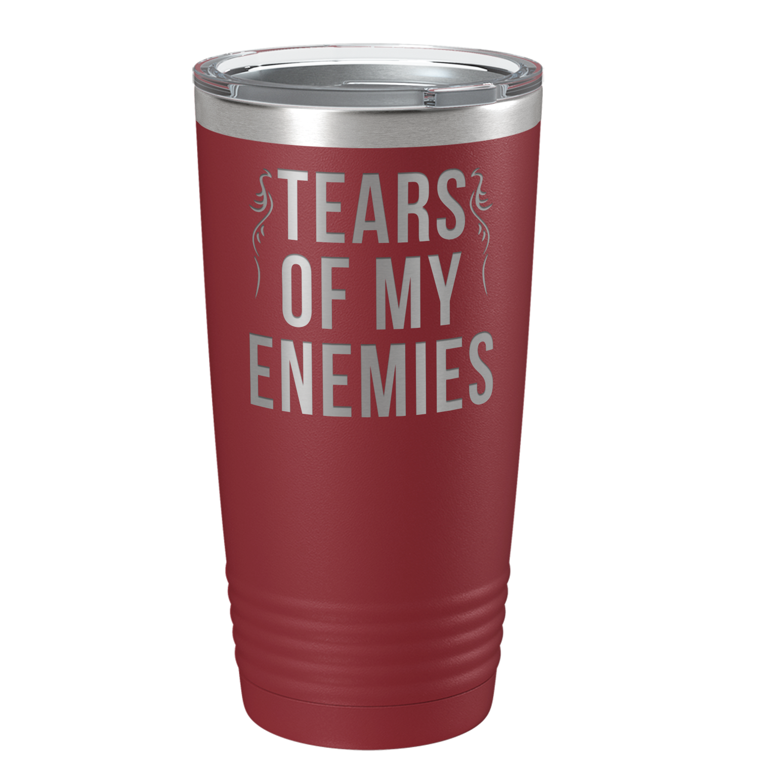 Tears of my Enemies on Maroon 20 oz Stainless Steel Ringneck Tumbler