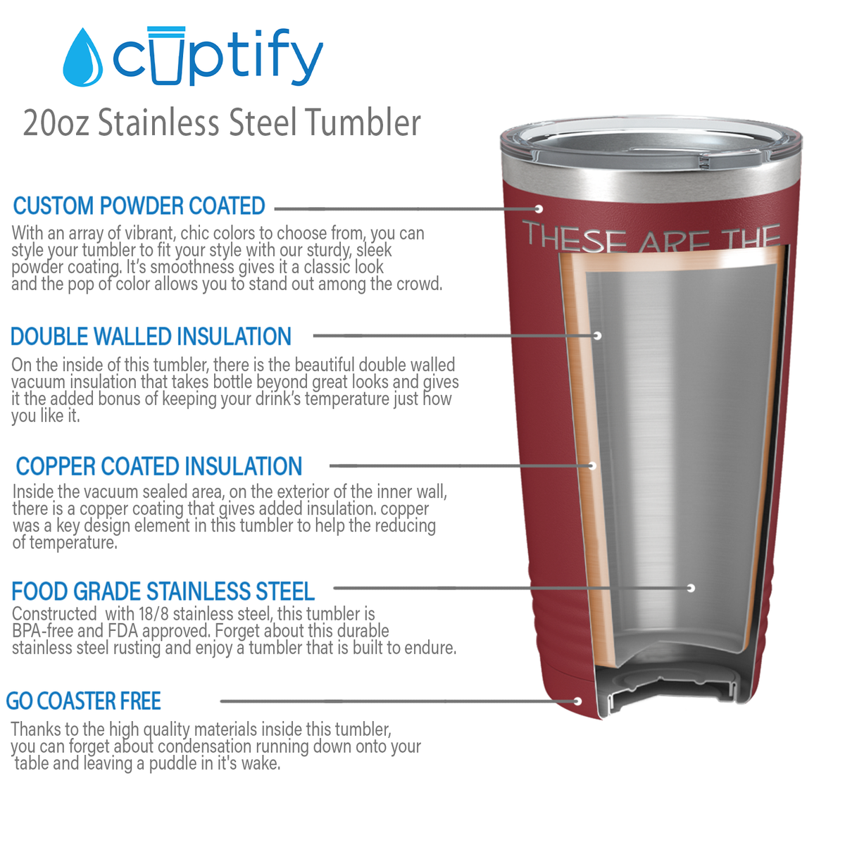 These are Tears of my Staff on Maroon 20 oz Stainless Steel Ringneck Tumbler