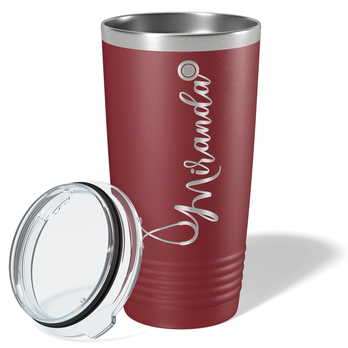Personalized Nurse Laser Engraved 20oz Tumbler - Maroon Matte