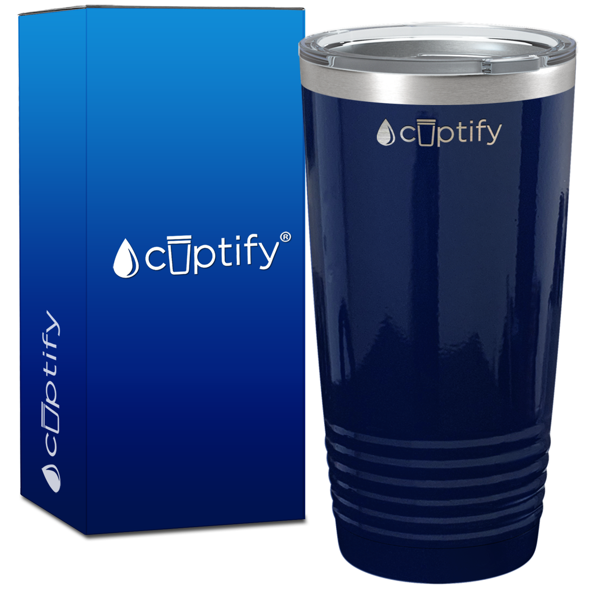 Navy Blue Gloss 20oz Tumbler