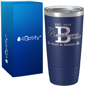 Personalized Monogram Anniversary on Wedding 20oz Tumbler