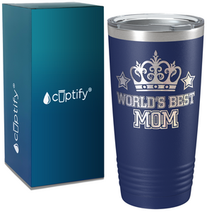 World's Best Mom with Crown on Stainless Steel Mom Tumbler