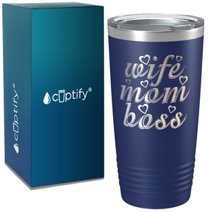 Wife Mom Boss on Stainless Steel Mom Tumbler