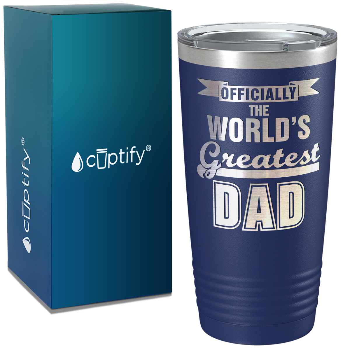 Officially the World's Greatest Dad on Stainless Steel Dad Tumbler