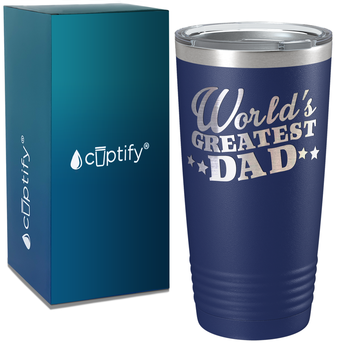 World's Greatest Dad Stars on Stainless Steel Dad Tumbler