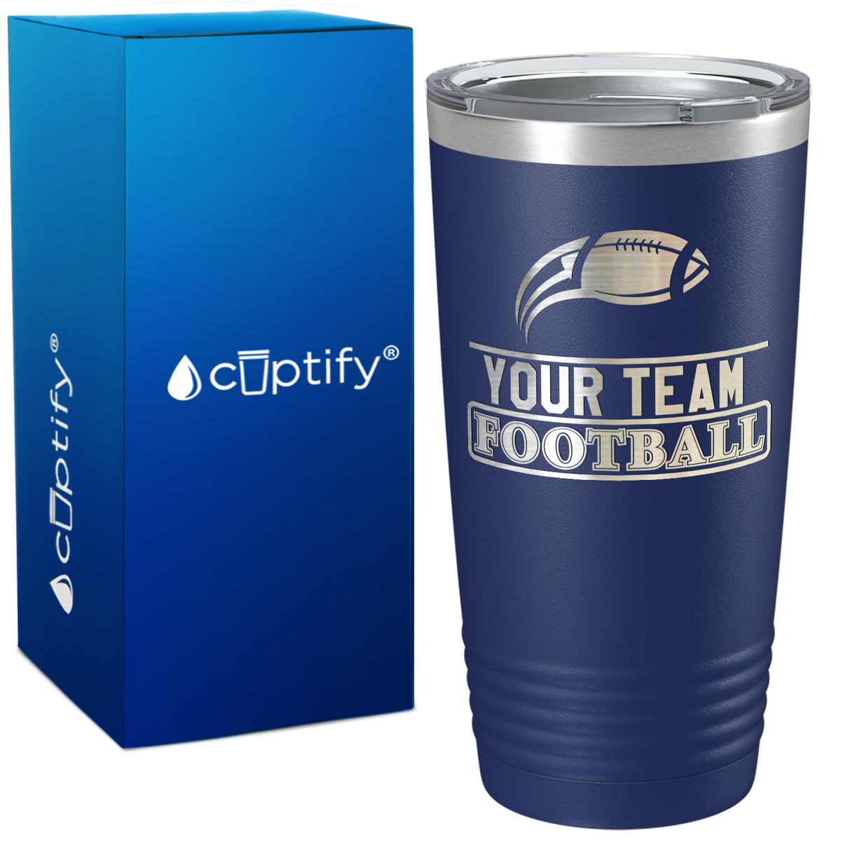 Personalized Your Team Name Football on 20oz Tumbler