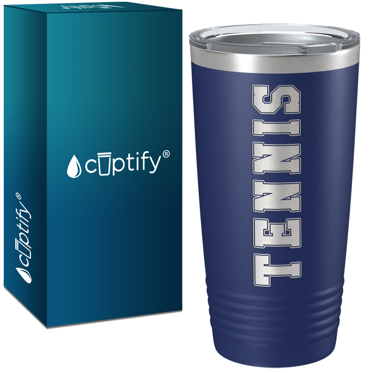Tennis Laser Engraved on Stainless Steel Tennis Tumbler