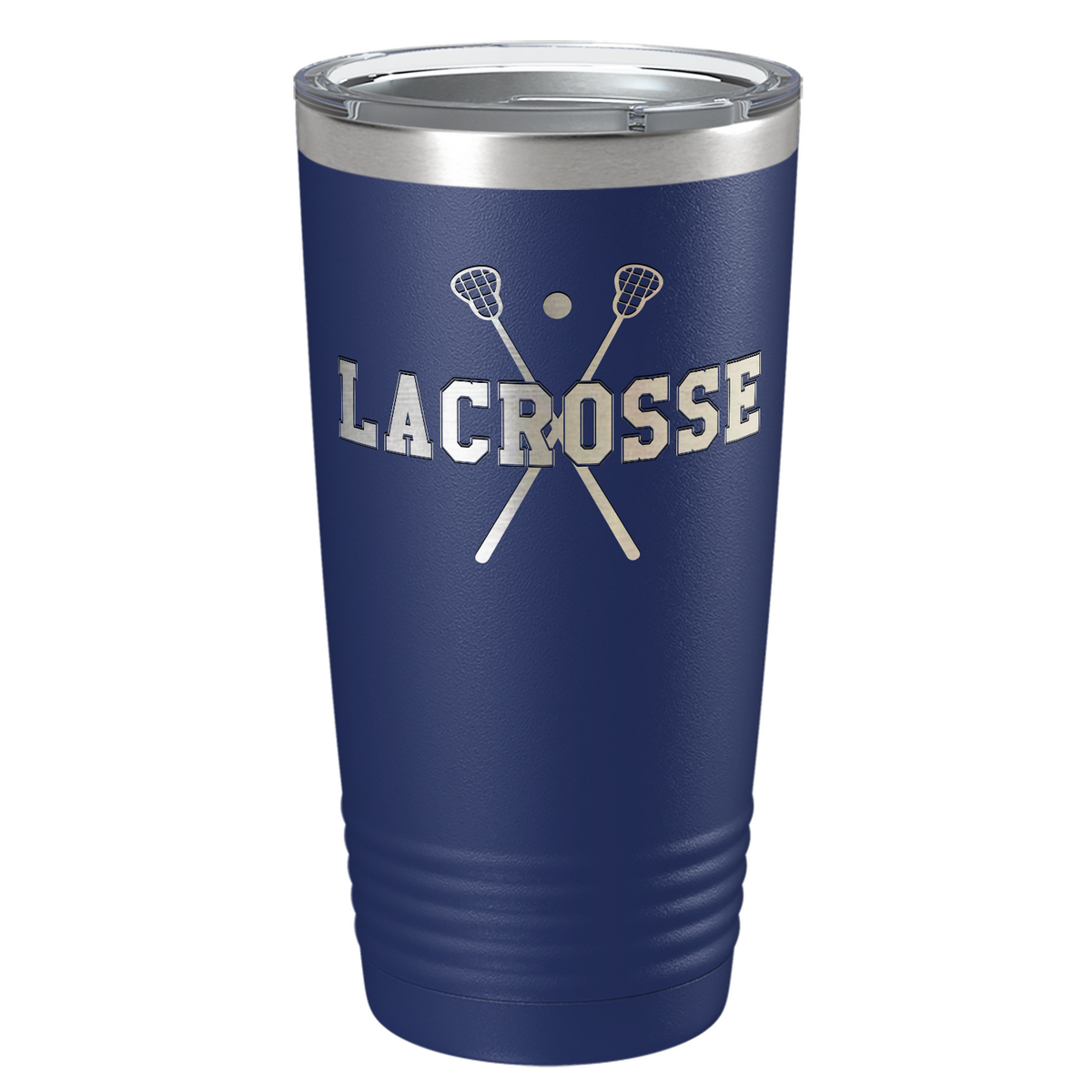 Lacrosse Sticks Laser Engraved on Stainless Steel Lacrosse Tumbler