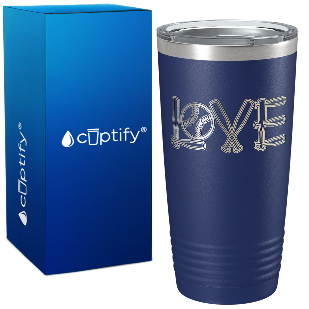 Softball Love Ball and Bats on 20oz Tumbler