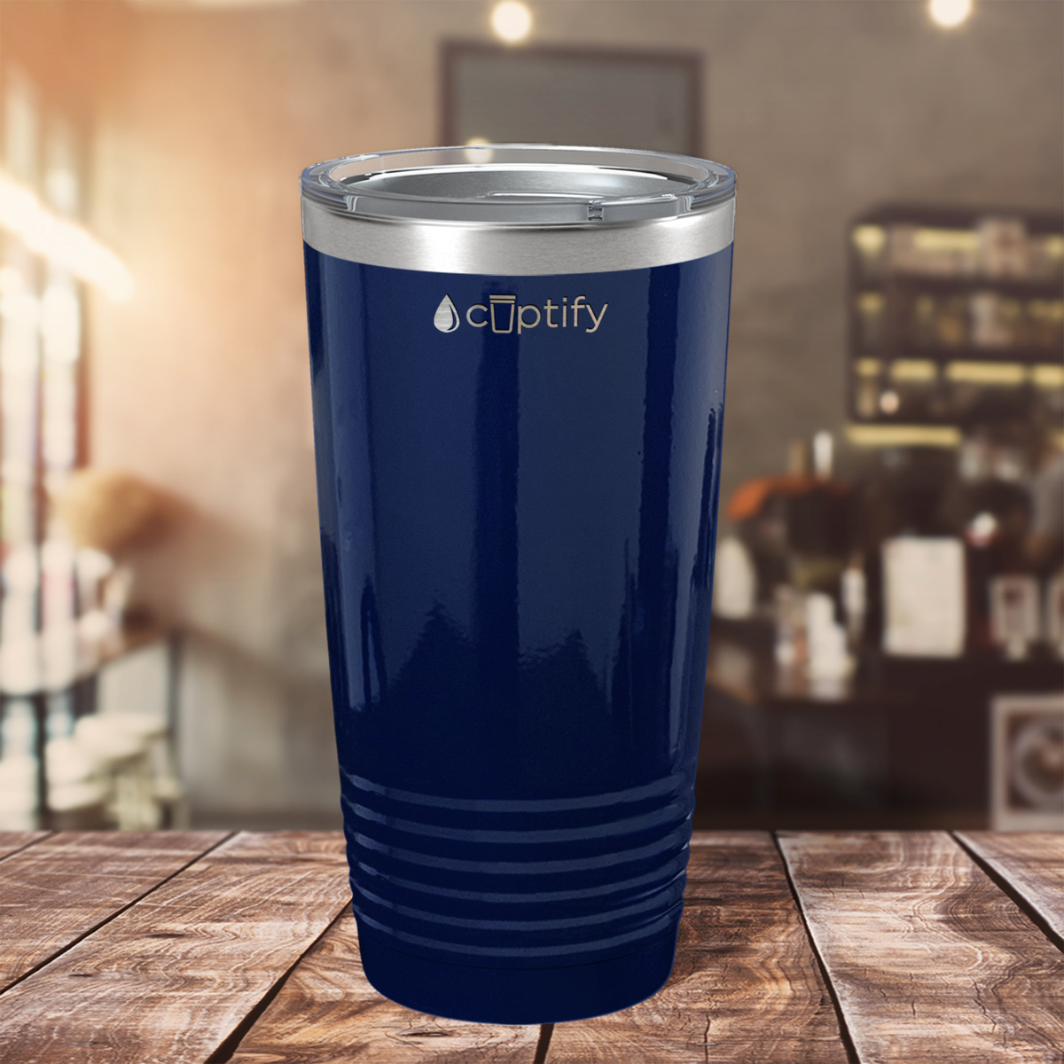 Navy Blue Gloss 20oz Tumbler